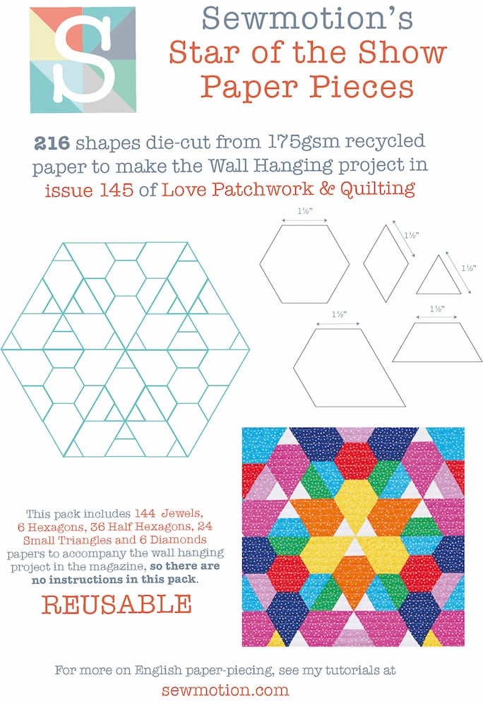 Star of the Show Wall Hanging (216pcs) - Pre-cut Papers set for my Love P&Q Mag project