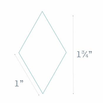 Diamond Paper Pieces (1inch) - 60degree Diamonds, 60 Pre-cut Papers for English Paper-piecing