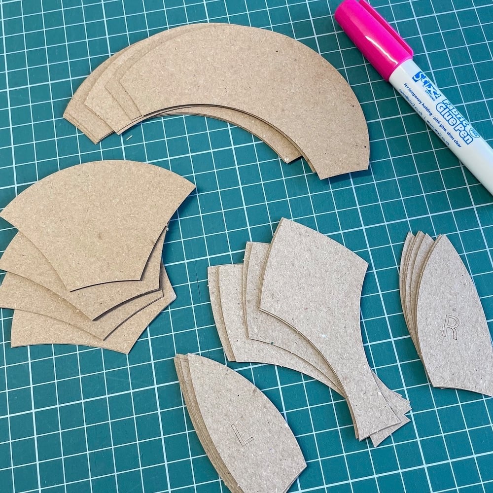 Sunburst Flower Ring Paper Pieces - 50 Pre-cut Papers for Curved English Paper-piecing