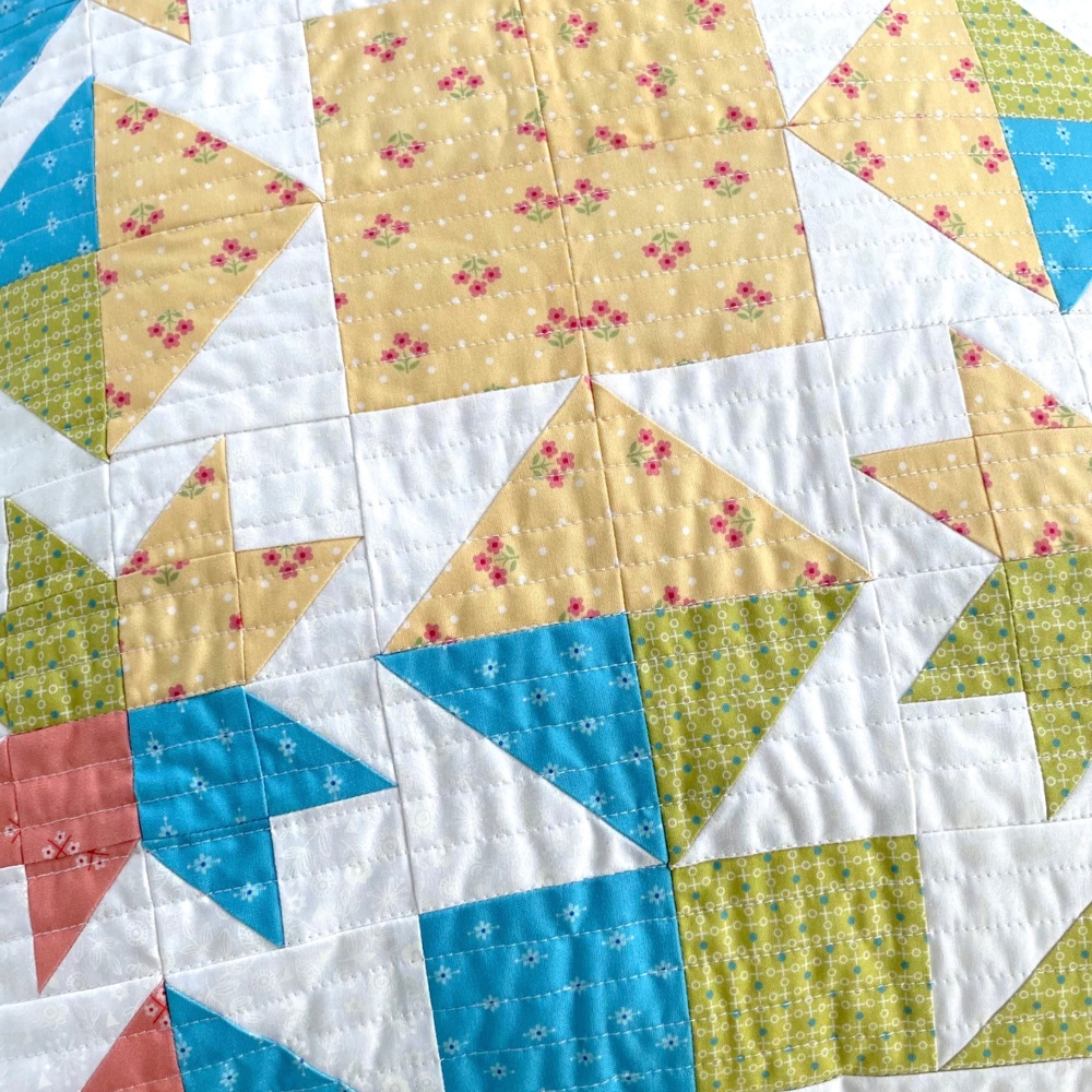 Exploding Star Cushion Kit in Pastel Florals - machine sewing (FPP)