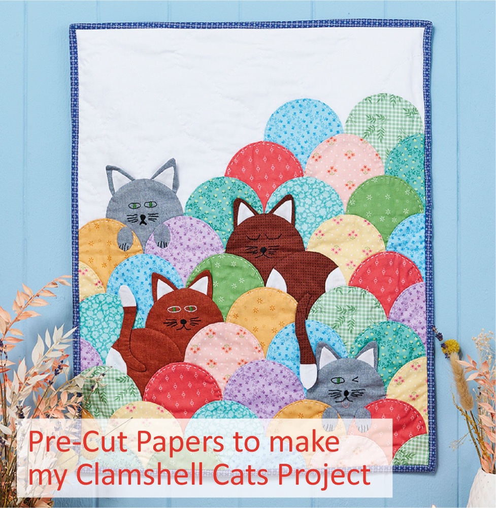 Clamshell Cats Wall Hanging (44pcs) Pre-cut Papers set for my Love P&Q Mag 