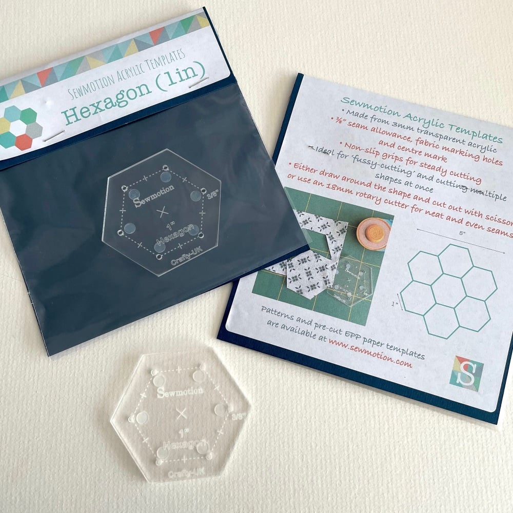 Acrylic Template - Hexagon 1in