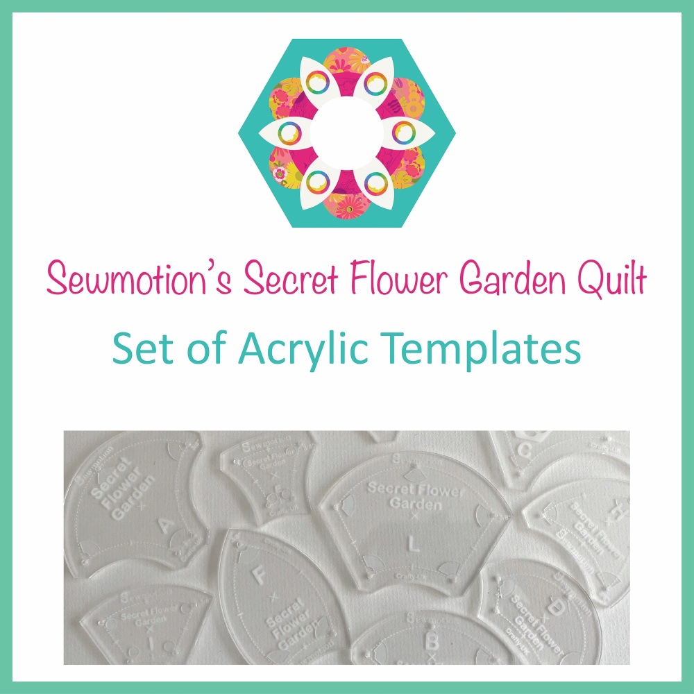 Set of Acrylic Templates for the Secret Flower Garden Quilt (12pcs)