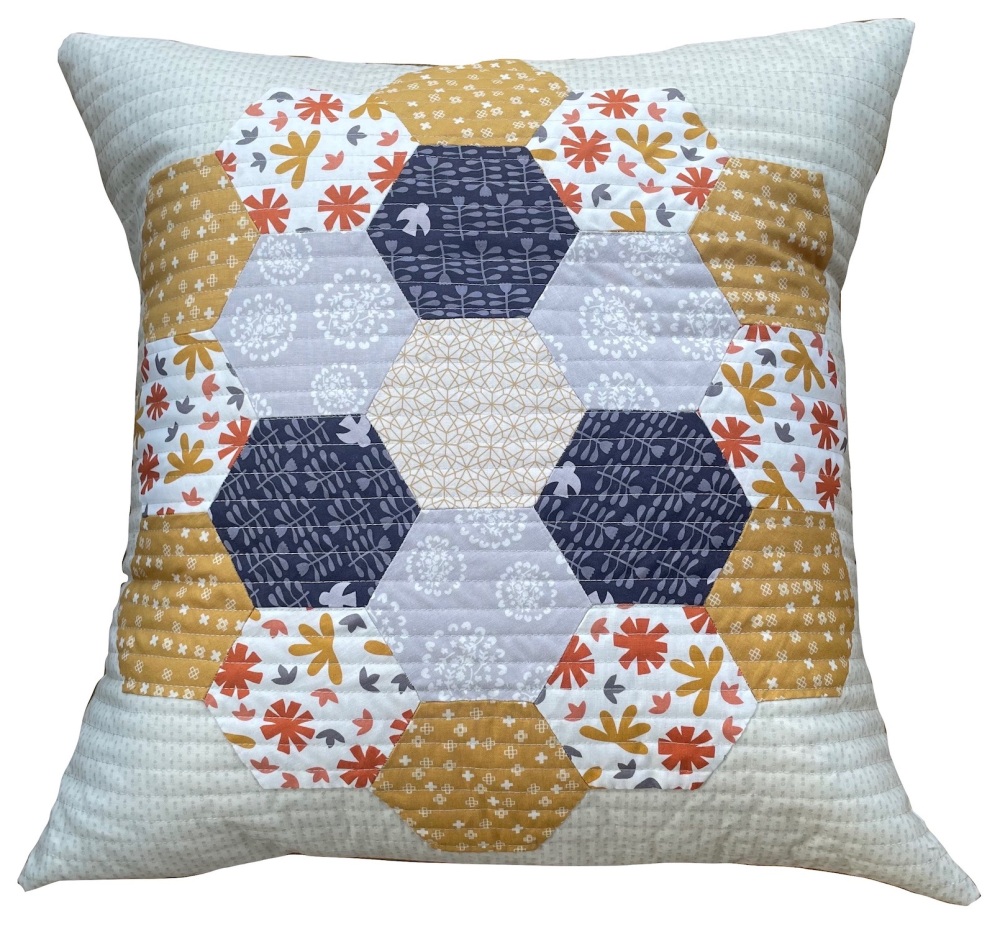 Hexy Flower Cushion Kit in Conway Cottage - English Paper Piecing (EPP) Hexagon Cushion Kit