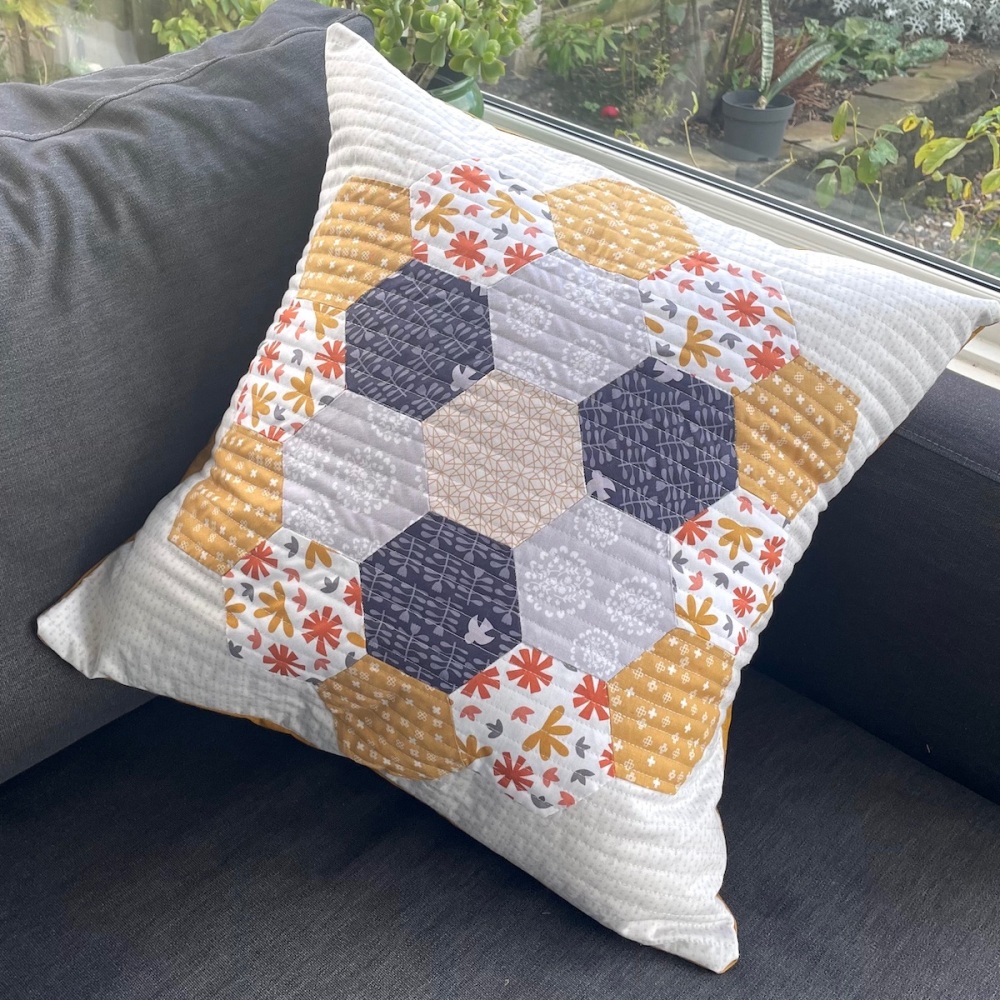 Hexy Flower Cushion Kit in Conway Cottage - English Paper Piecing (EPP) Hexagon Cushion Kit