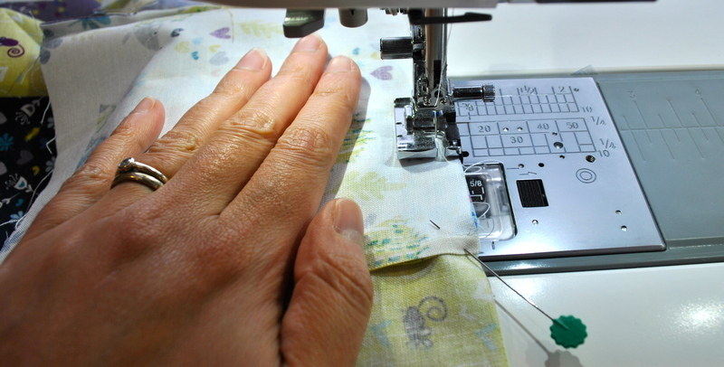 sewing at machine