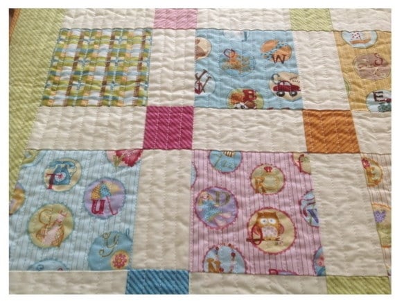 Novelty nine patch quilt detail