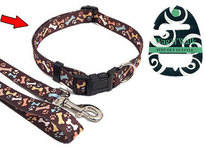 Wag & Walk Brown Paws Collar Small 