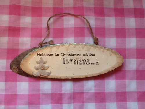 personalised christmas sign family surname welcome