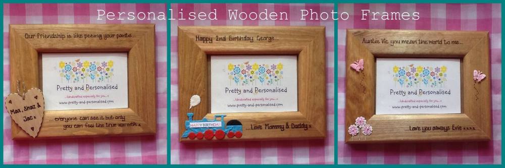 Wooden personalised photo frames