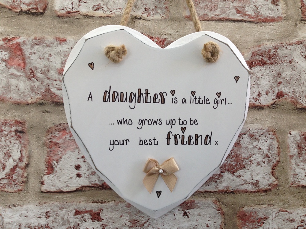 Daughter to Best Friend - Personalised Shabby Chic Heart