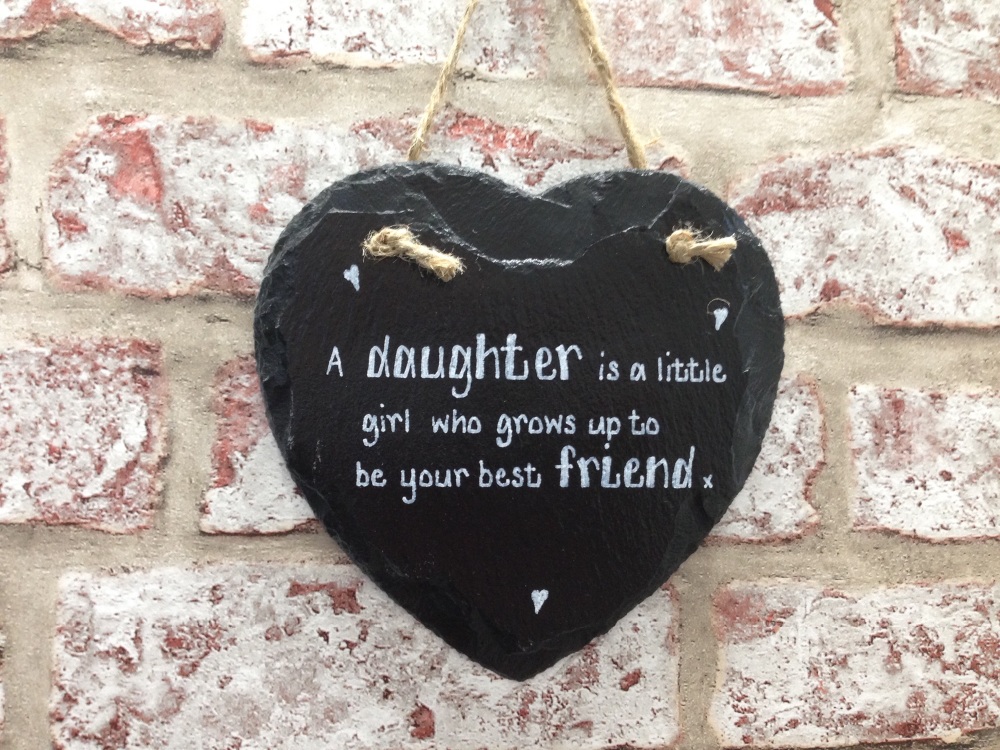 Daughter Best Friend - Personalised Slate Heart Plaque