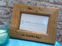 Beautiful boy personalised wooden photo frame for dog
