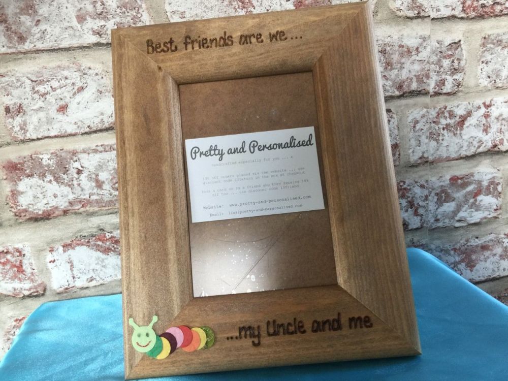 Best friends are we caterpillar personalised photo frame
