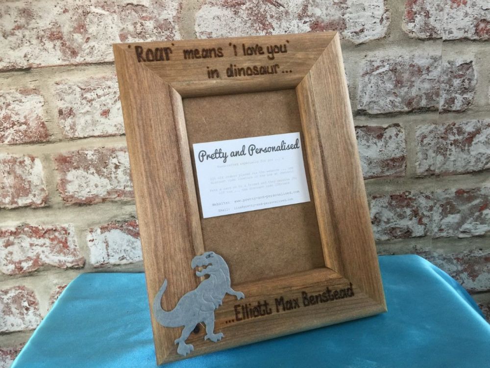 Roar means I love you personalised photo frame