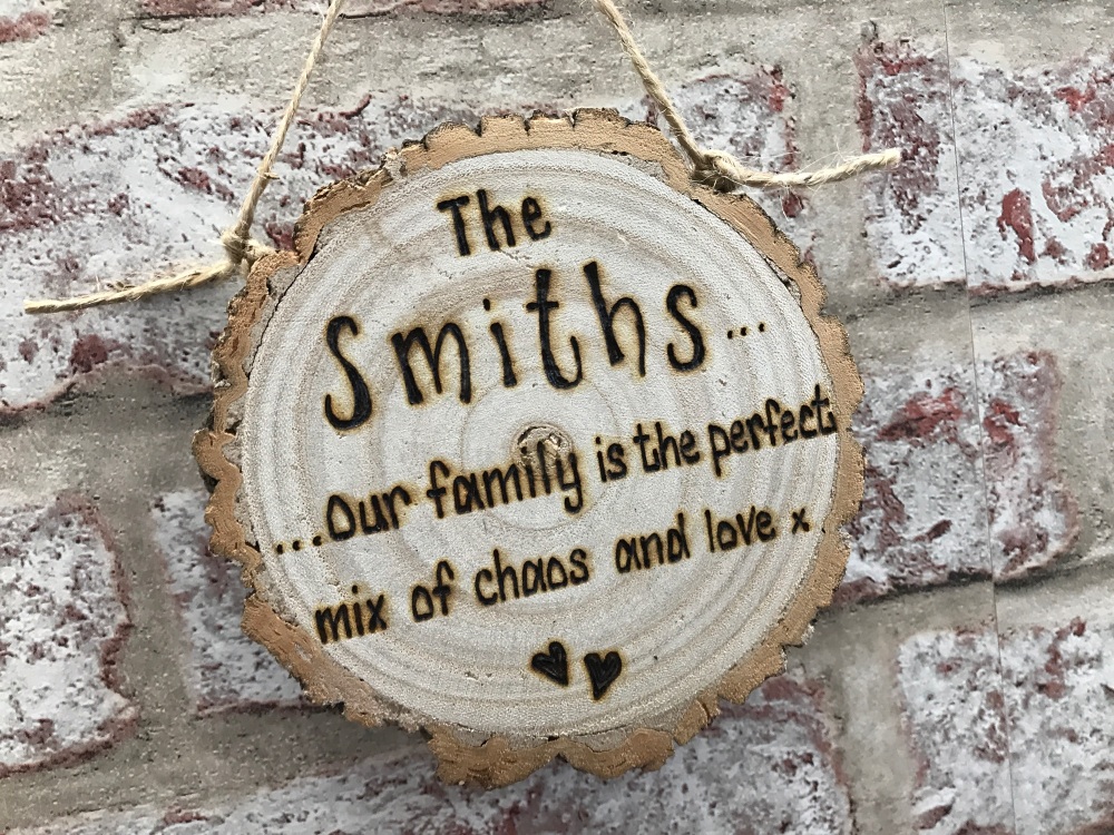 Home - Personalised Wooden Log Slice Plaque