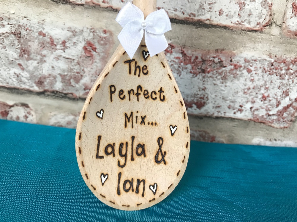 The Perfect Mix ~ Wedding Personalised Wooden Spoon
