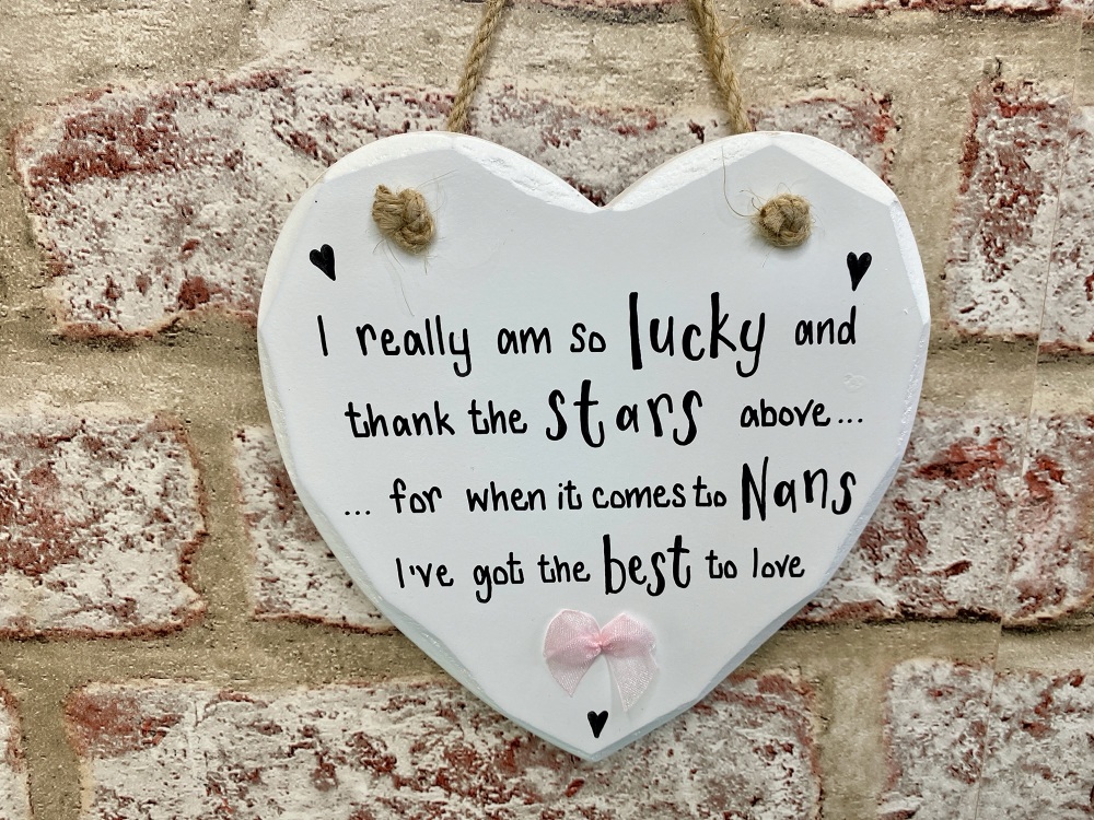 Best Nan - Personalised Shabby Chic Heart
