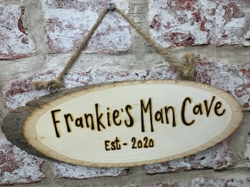 Man Shed/Cave - Personalised Wood Slice Plaque