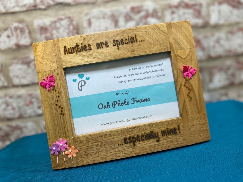 Aunties Are Special... - Personalised Solid Oak Wood Photo Frame