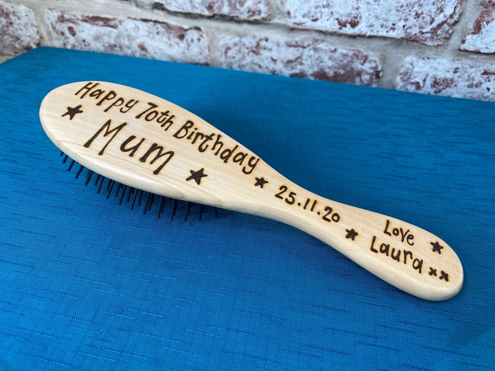 Happy Birthday - Personalised Wooden Hairbrush