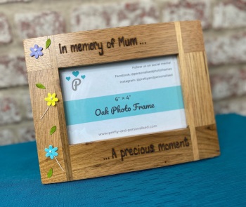 In Memory of... - Personalised Solid Oak Wood Photo Frame