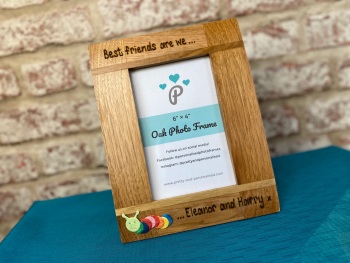 Best Friends Are We - Personalised Solid Oak Wood Photo Frame