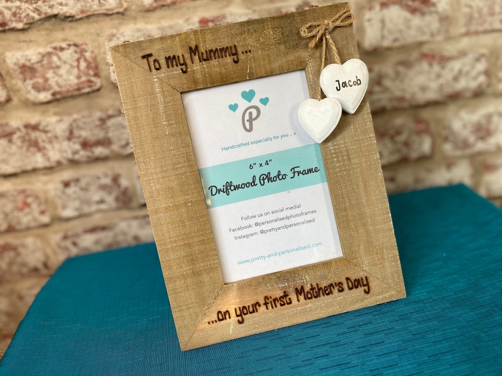 First Mother's Day - Personalised Driftwood Photo Frame