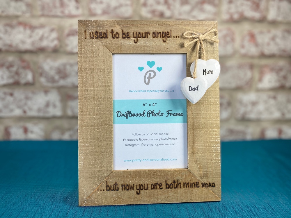 I Used To Be Your Angel - Personalised Driftwood Photo Frame