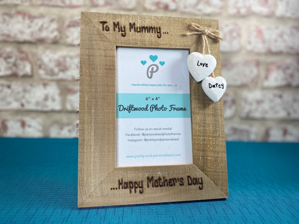 Happy Mother's Day - Personalised Driftwood Photo Frame