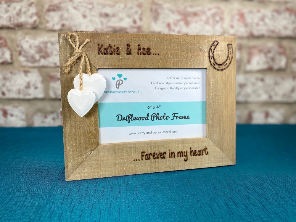 Horse / Forever In My Heart | In Memory | Personalised Driftwood Photo Frame