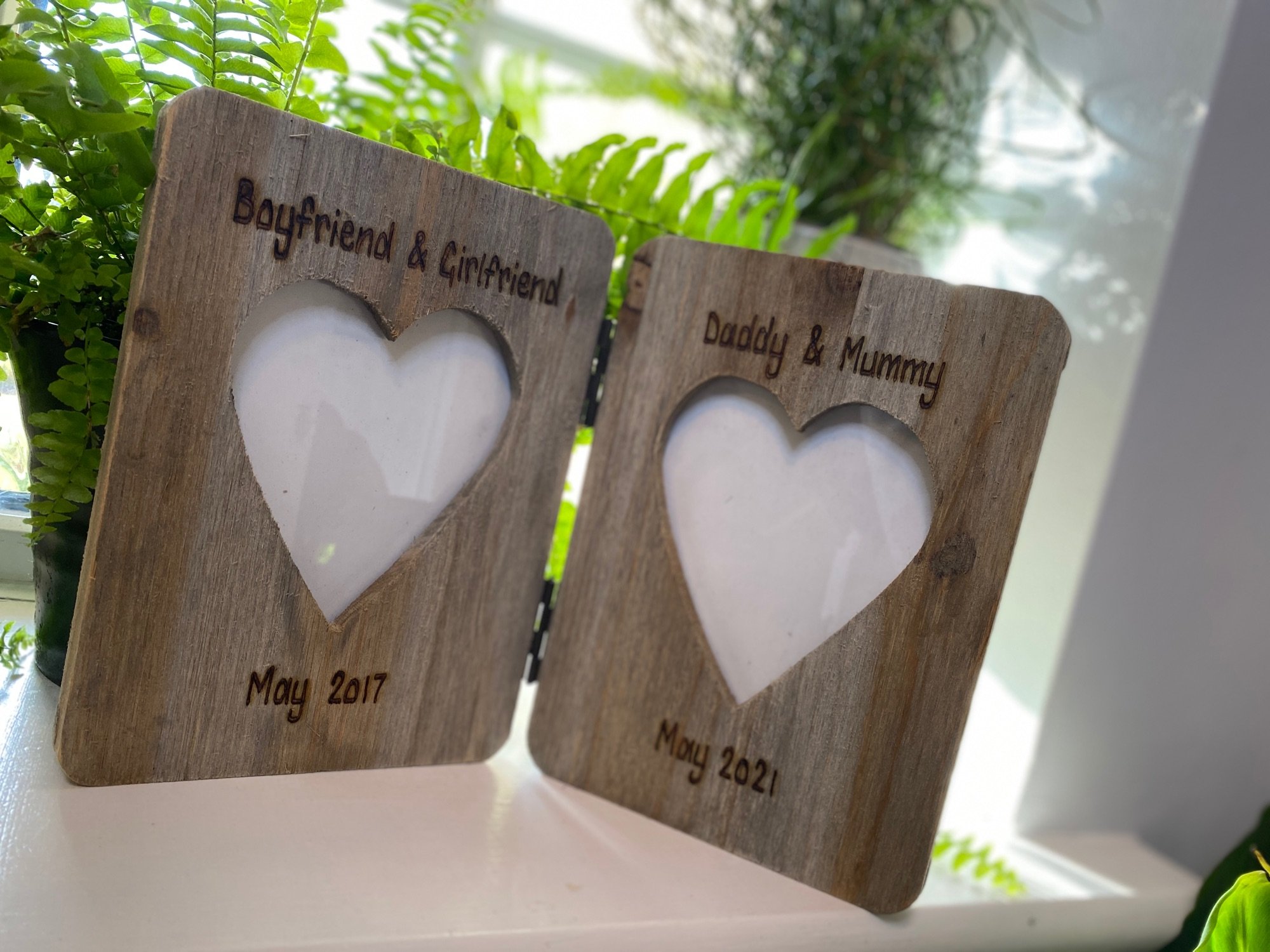 Personalised Double Driftwood Photo Frame