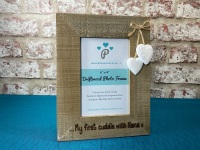 My First Cuddle With Nana/Grandma  -  Personalised Driftwood Photo Frame