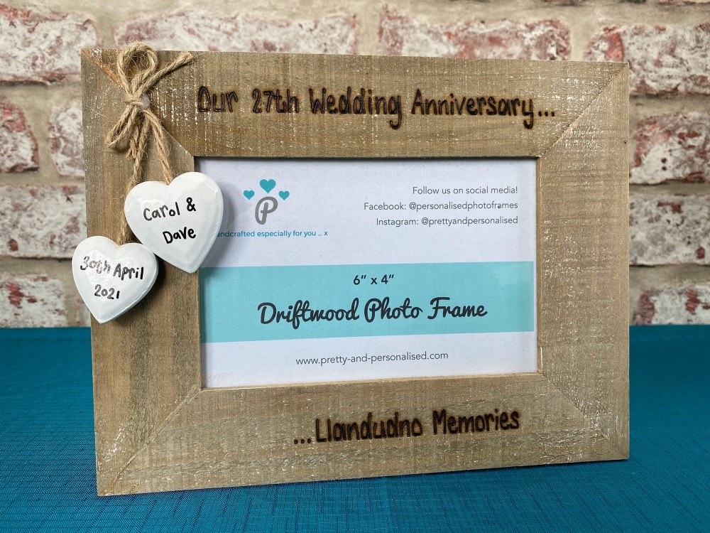 Our Wedding Anniversary | Personalised Driftwood Photo Frame