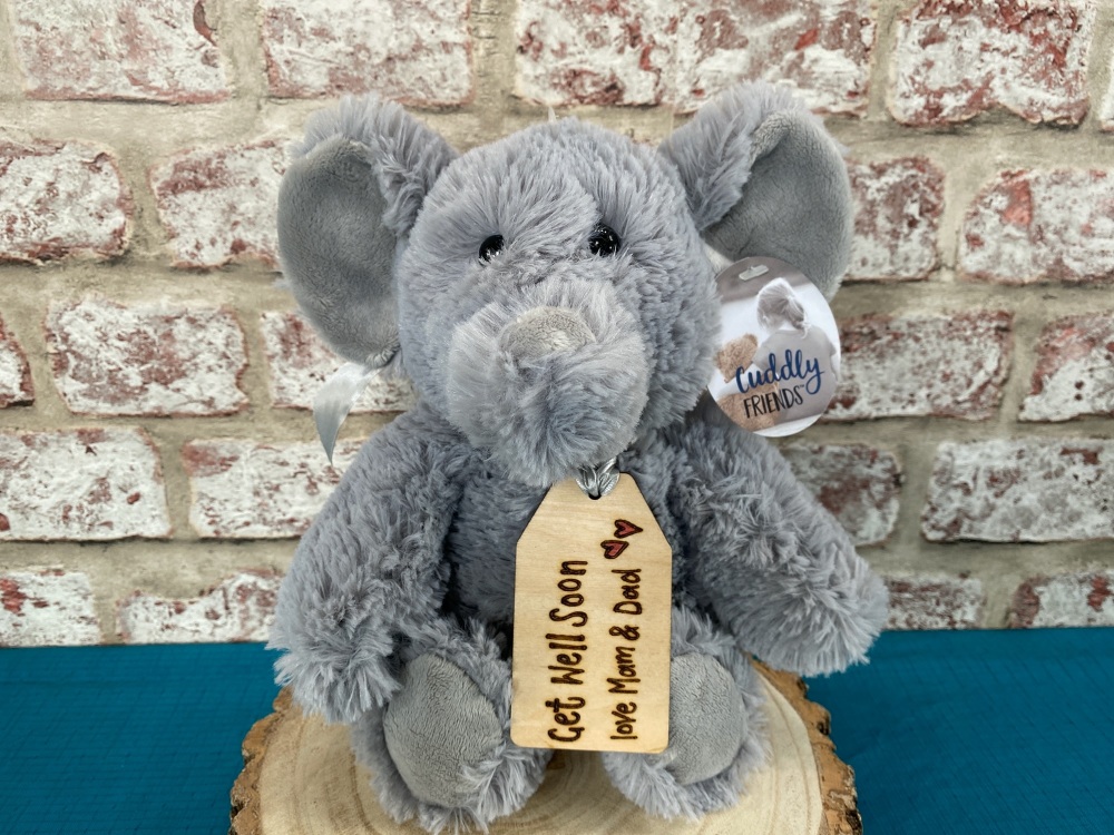 Get Well Soon | 12” Elephant Plush | Pretty and Personalised