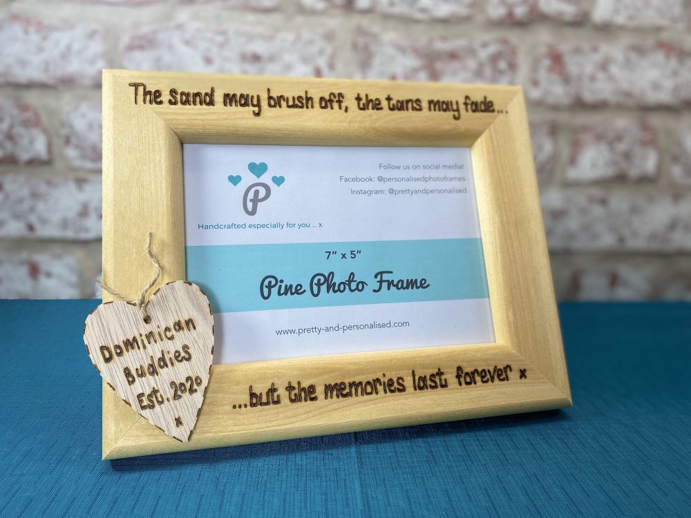 Holiday Memories - Personalised Solid Wood Photo Frame