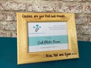 Cousins Are Your First Best Friends - Personalised Solid Wood Photo Frame