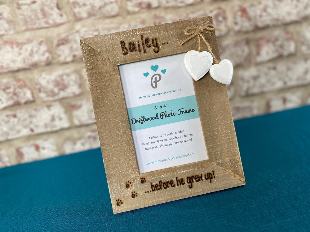 Before He Grew Up - Personalised Driftwood Photo Frame