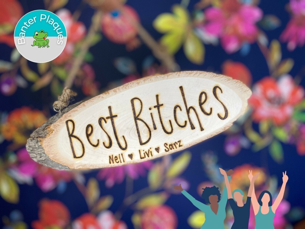 Best Bitches | Funny Banter Personalised Wooden Plaque