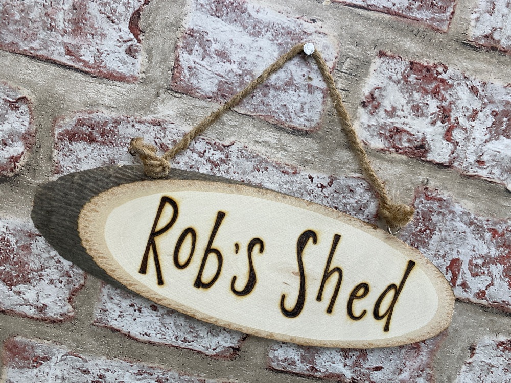 Shed - Personalised Wood Slice Plaque