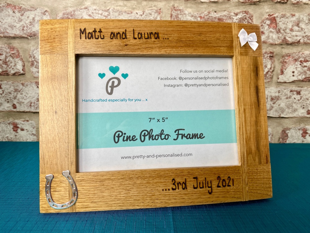 Wedding / Anniversary  - Personalised Solid Oak Wood Photo Frame