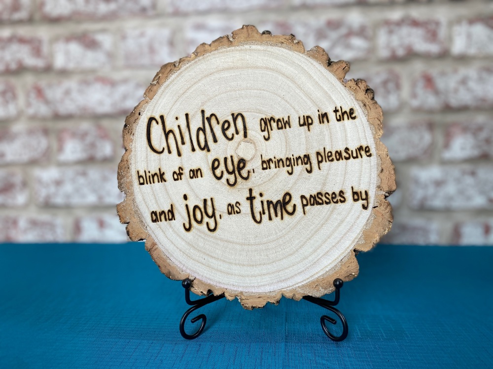 Design Your Own - Wooden Log Slice Plaque On Stand