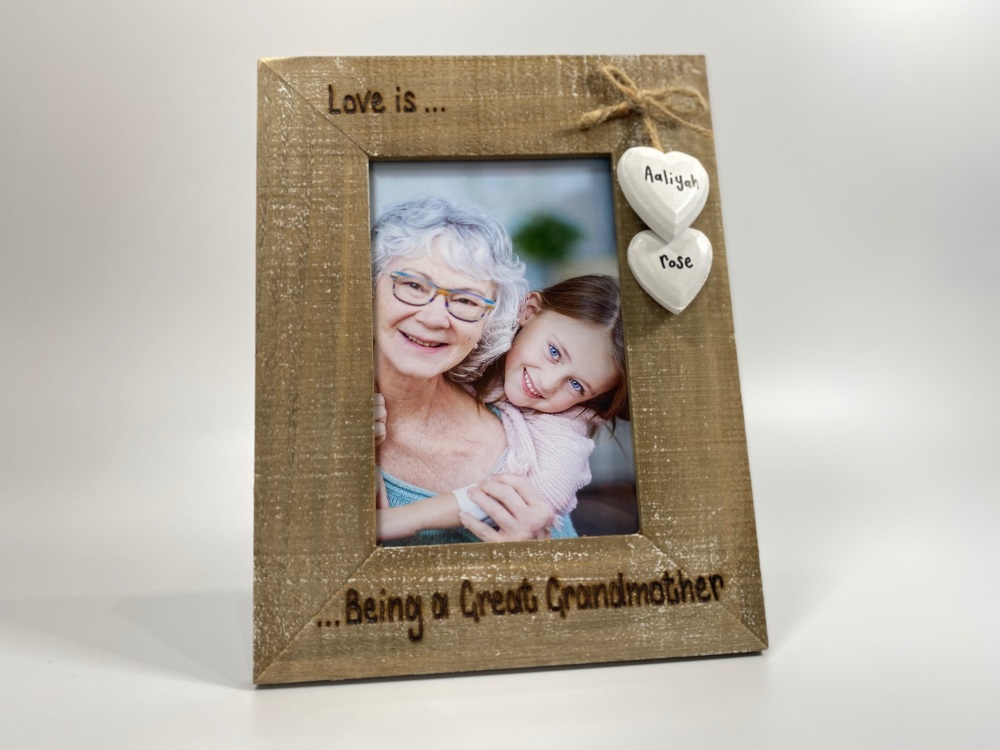 Love is ... Being A Grandma - Personalised Driftwood Photo Frame