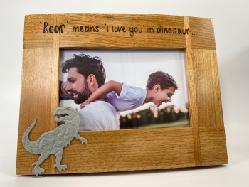 Dinosaur Birthday- Personalised Solid Oak Wood Photo Frame