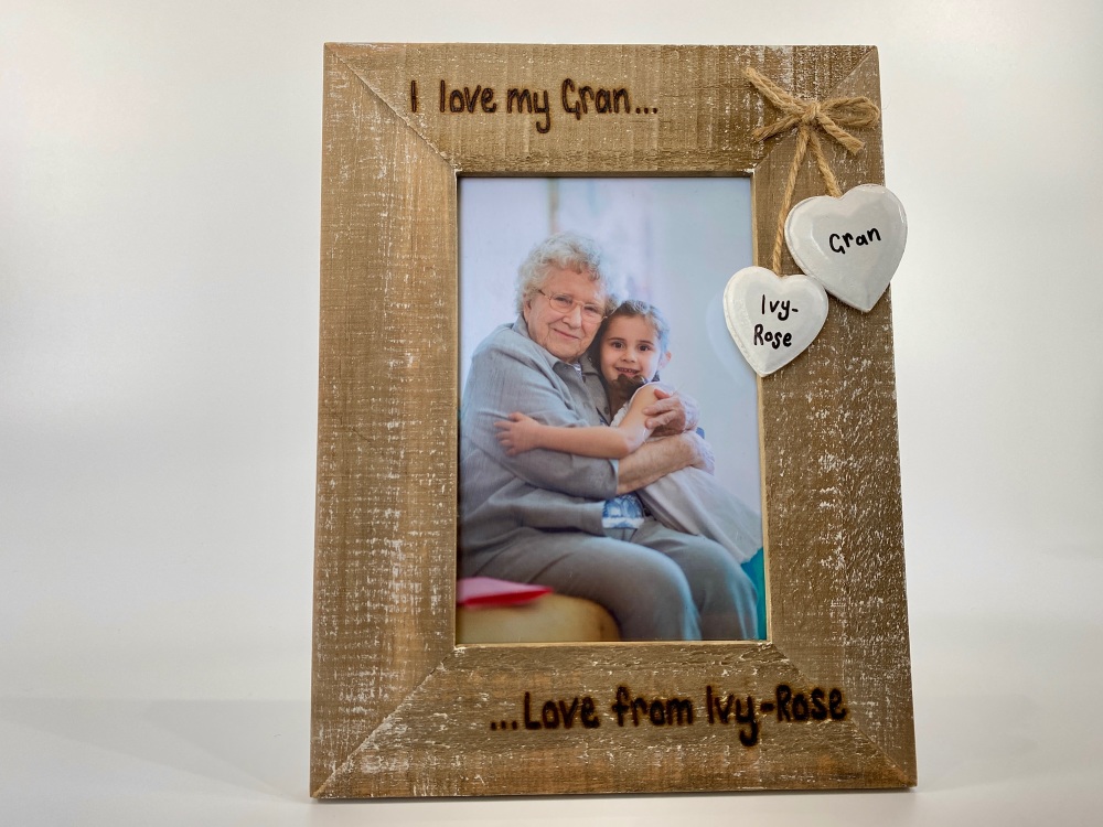 I Love My Nana / Great Nan - Personalised Driftwood Photo Frame