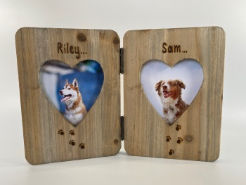 Dog / Cat - Personalised Double Driftwood Photo Frame 