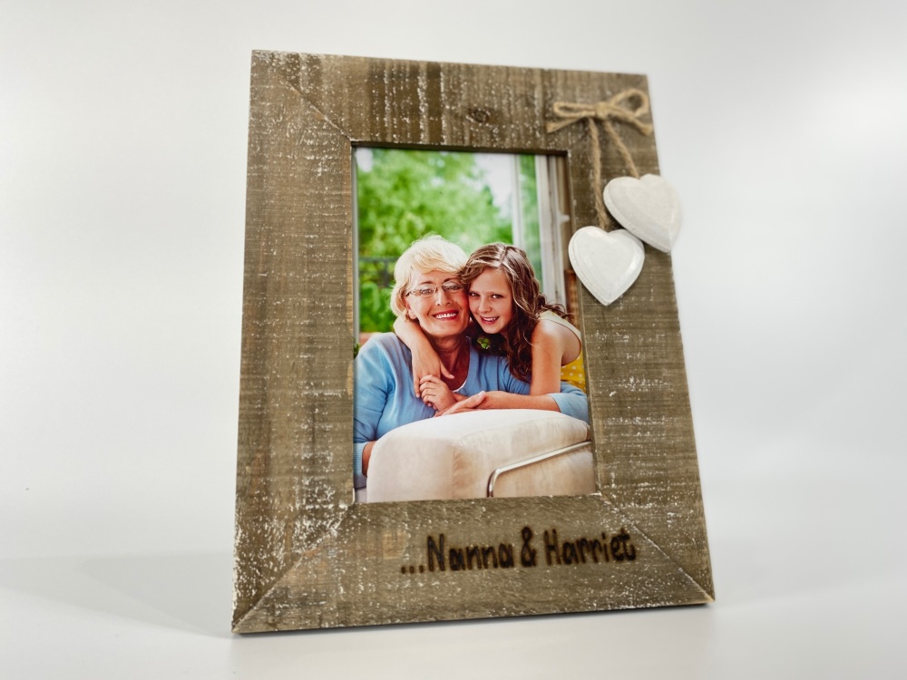 Nanny & Me  / Gran / Grandma / Grandad - Personalised Driftwood Photo Frame