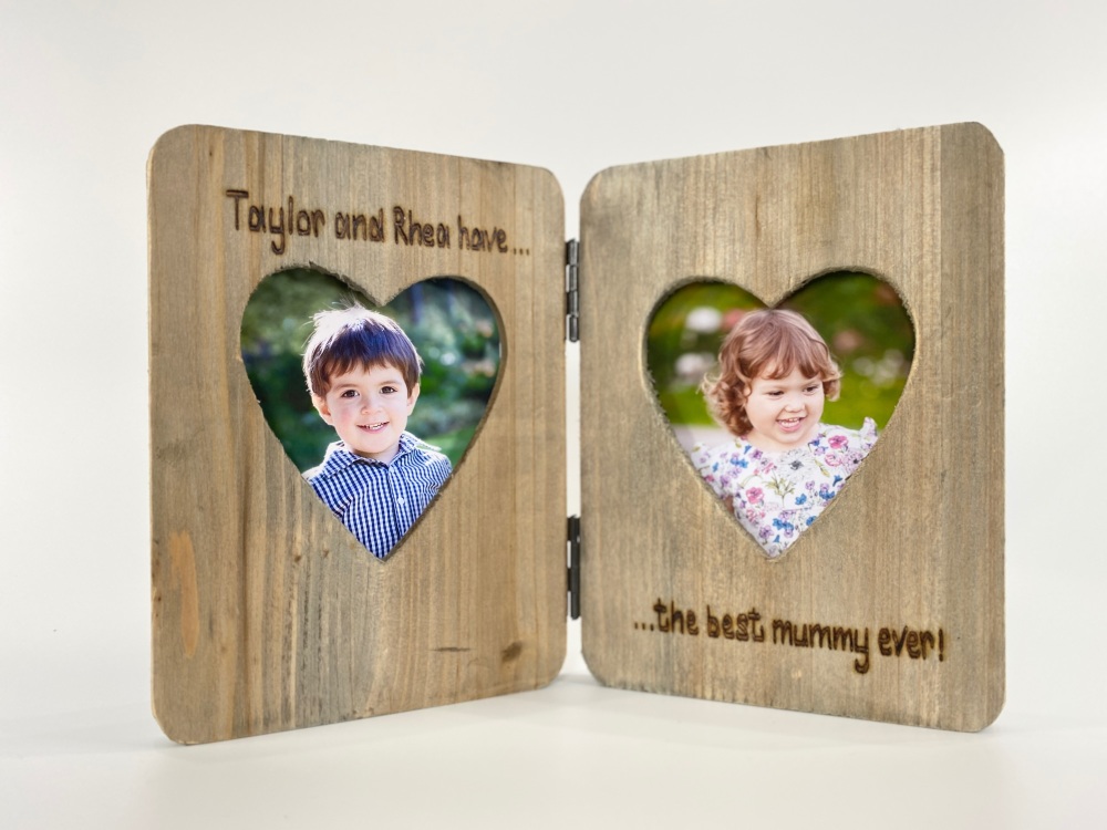 The Best Mummy / Daddy Ever  - Personalised Double Driftwood Photo Frame