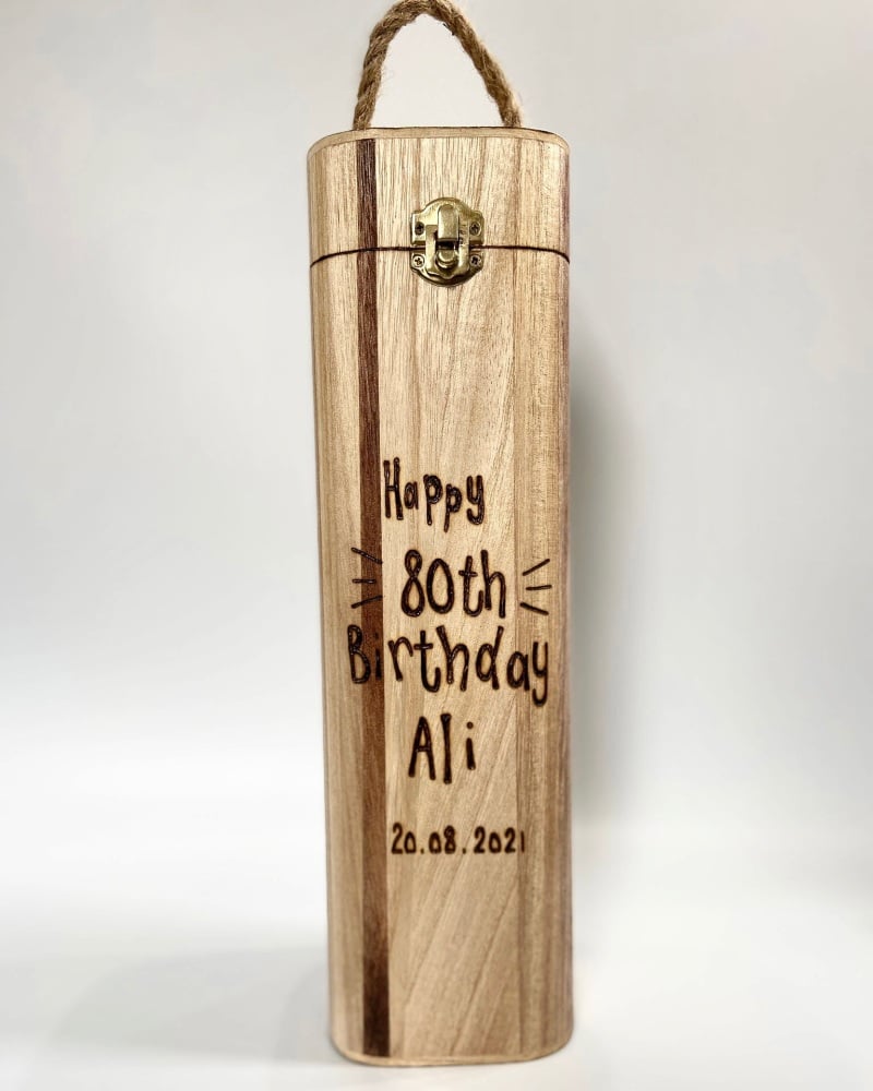 Happy Birthday - Personalised Wooden Wine Box Holder