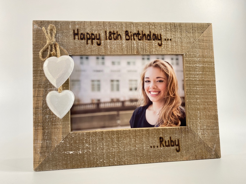 Happy Birthday - Personalised Driftwood Photo Frame